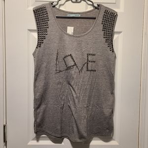 BNWT MAURICES STUDDED "LOVE" TANK TOP SIZE L